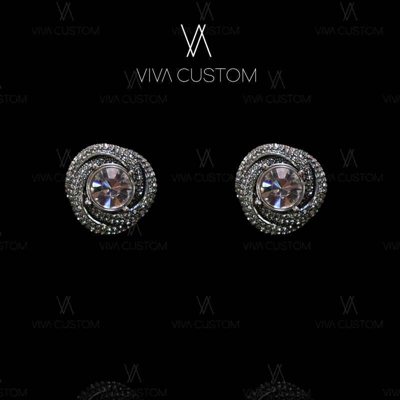 铜合金合成锆石耳饰 （璀璨星河系列）气质简约耳饰