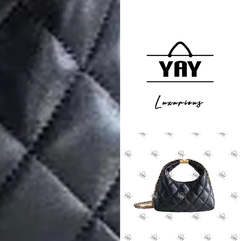 YAY菱格小香风时尚女包2024新款流苏链条单肩百搭斜跨包3396