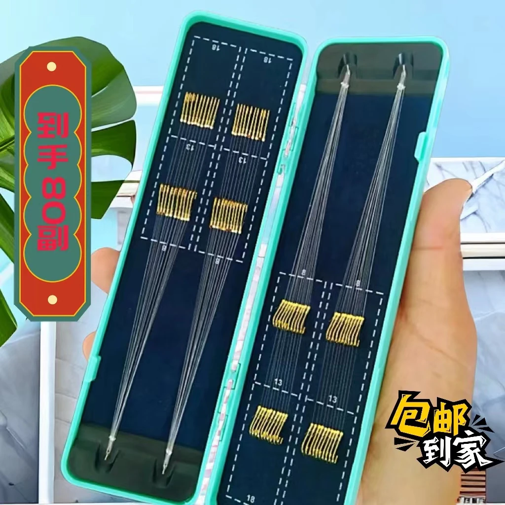 【80副】精绑子线双钩金袖伊势尼伊豆金海夕进口钓鱼鲫细子线双钩