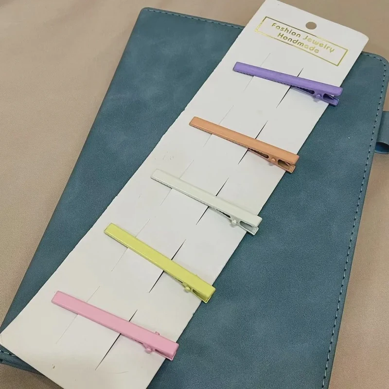 细一字发夹diy可爱网红糖果色