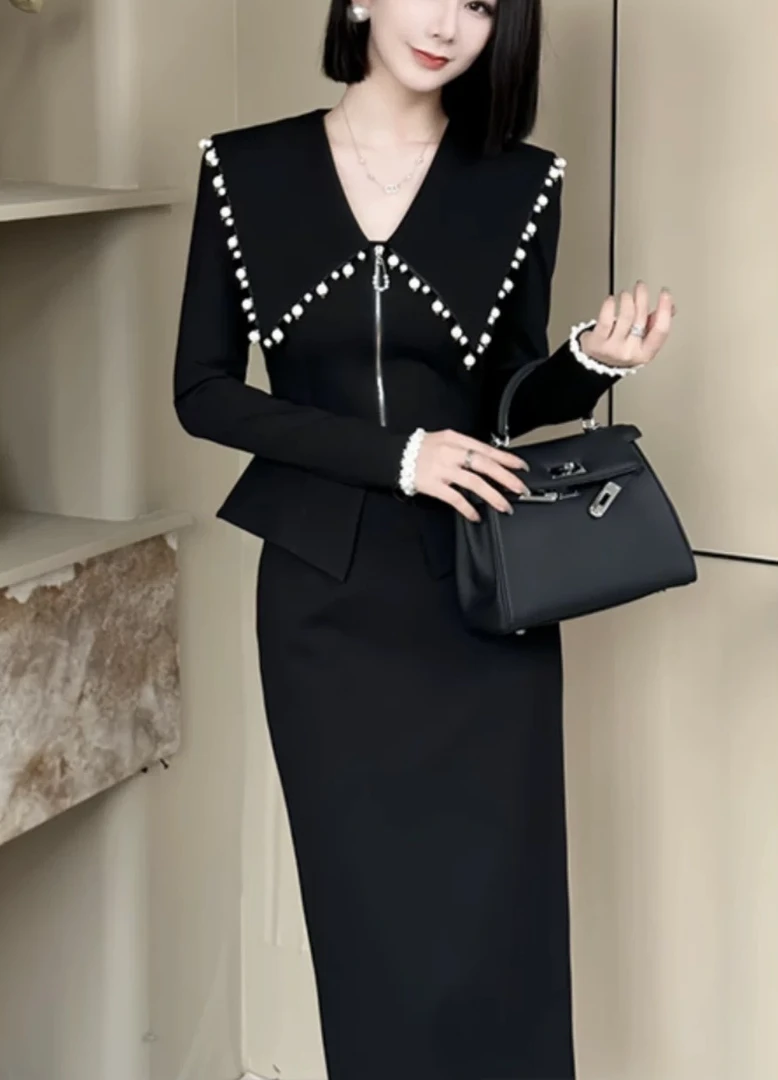 法式小香风套装女春秋2025新款气质名媛高端半身裙两件套24016