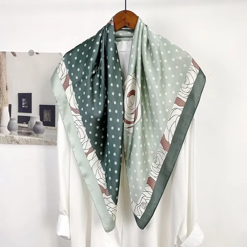 100新款百搭杭州丝绸丝巾90*90#2181