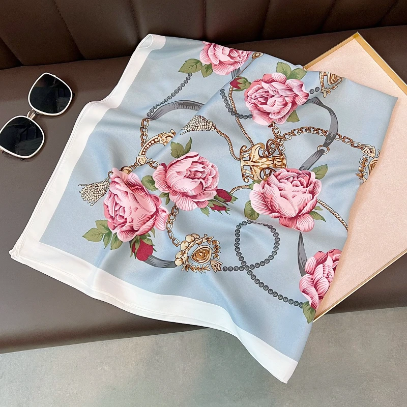 100新款百搭杭州丝绸丝巾90*90#3085