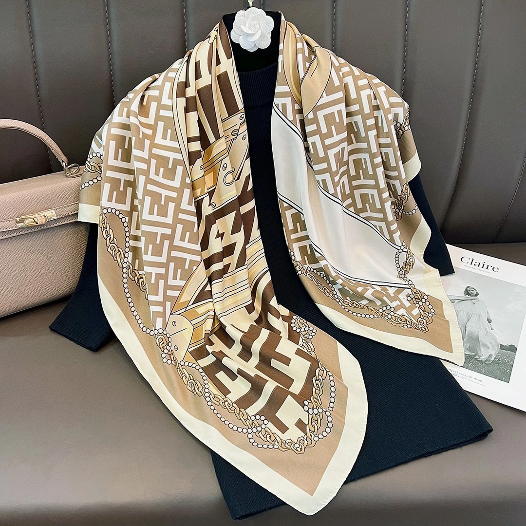 100新款百搭杭州丝绸丝巾90*90#3393