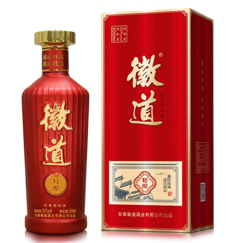 徽道特酿 浓香型白酒 固态发酵 整箱6瓶优级 500ml52度500ml