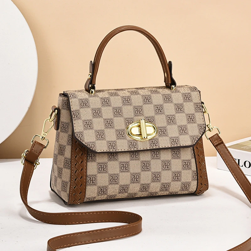 百搭包女2025流行印花通勤包高级质感单肩斜挎手提包包女女士包包