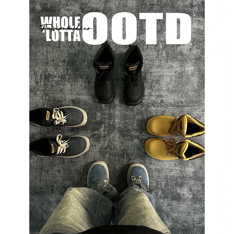 NewRockStarChoppa"复古系列"CleanFIt休闲马丁靴 顶男穿搭德比鞋