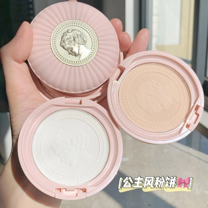 HOJO典雅羽柔蜜粉饼自然轻薄细腻遮瑕定妆便携隐形毛孔持久彩妆