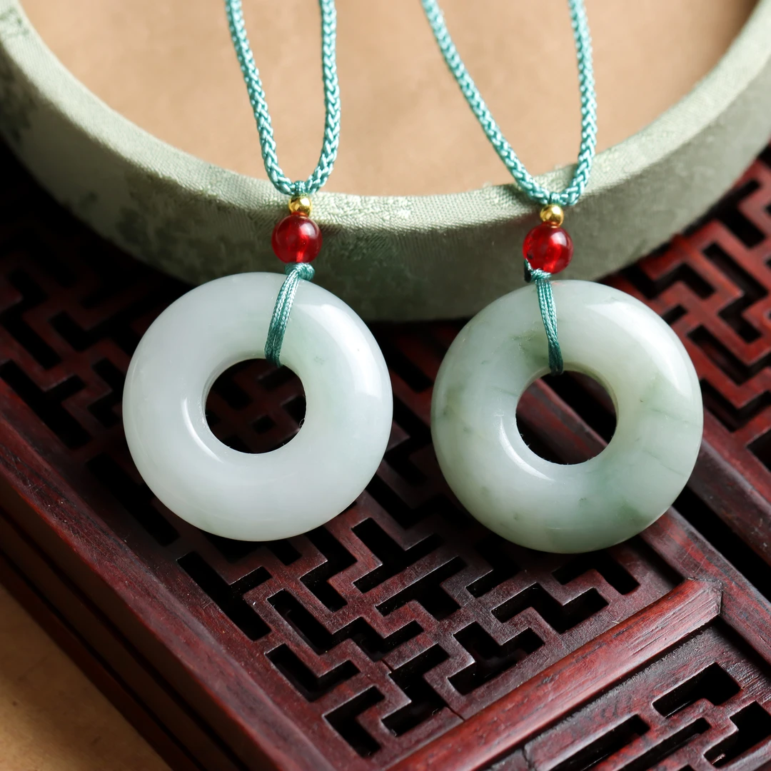 天山翠厚切平安扣送礼百搭编绳吊坠毛衣链（多样性发货 发其一）