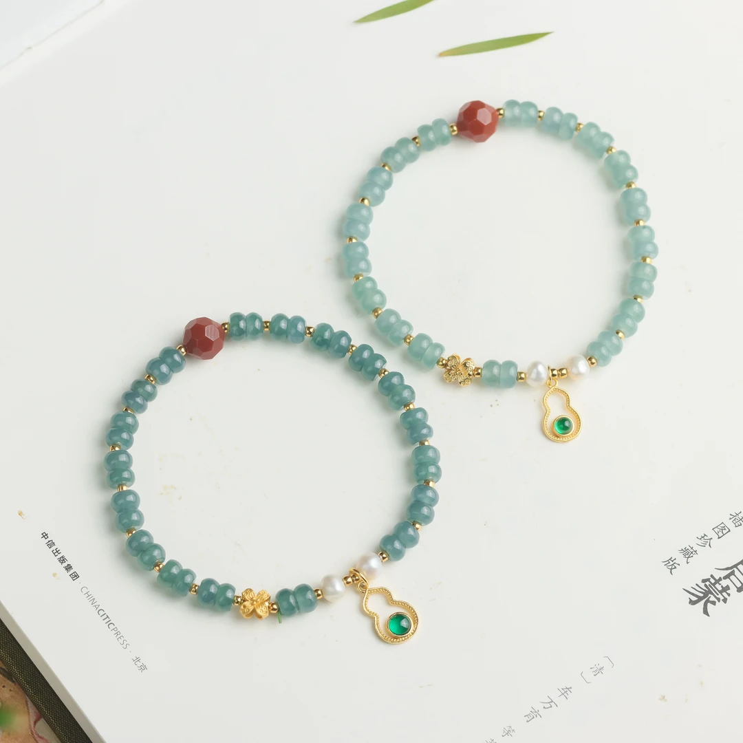 翡翠算盘珠葫芦宫廷风小众女款单圈手串（多样性发货 发其一）