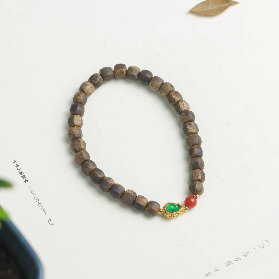 沉香随形珠葫芦国潮国风气质百搭手工DIY送礼女款单圈手串手饰