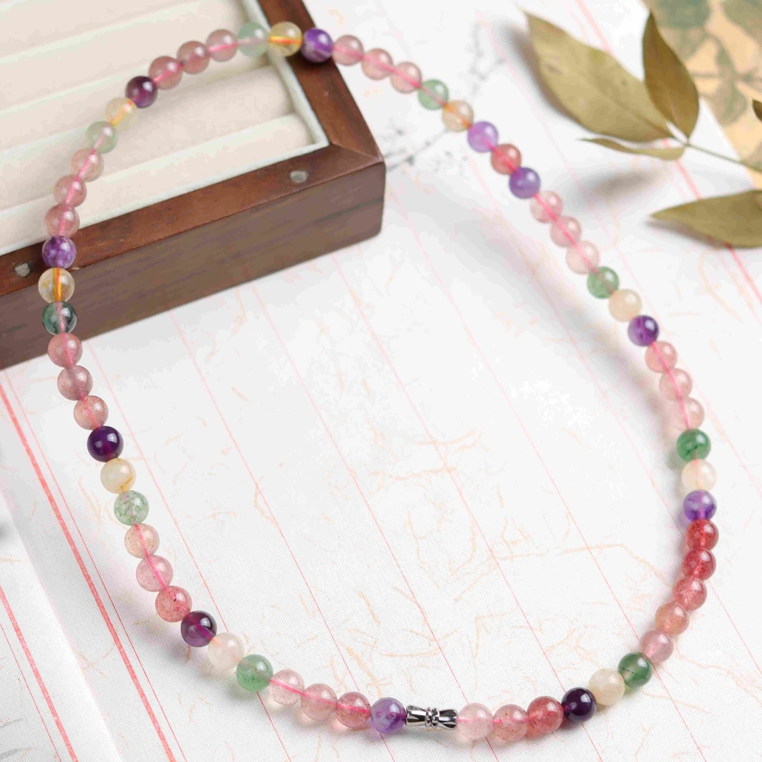 草莓晶圆珠时尚气质小众百搭女款多宝妈妈链