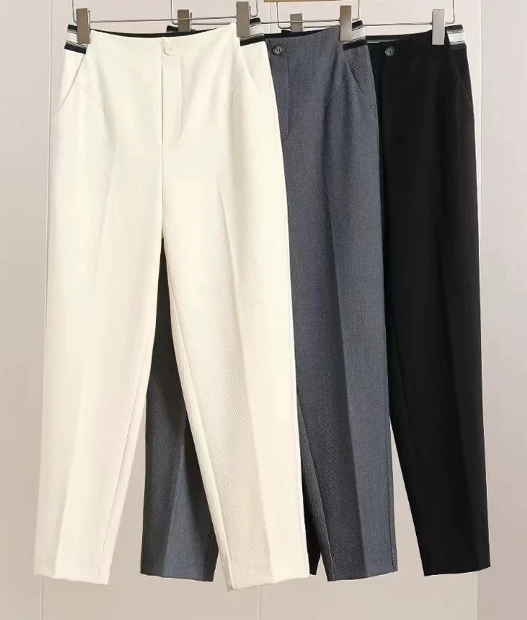 （0222）哈伦西裤秋季新款高腰显瘦小个子烟管裤子中缝西装裤