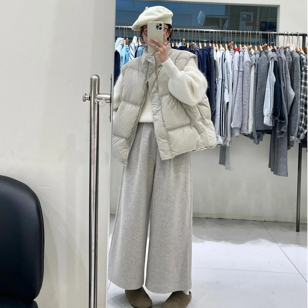 韩系穿搭时尚宽松百搭加厚马甲气质小众高级感毛衣显瘦百搭裤子