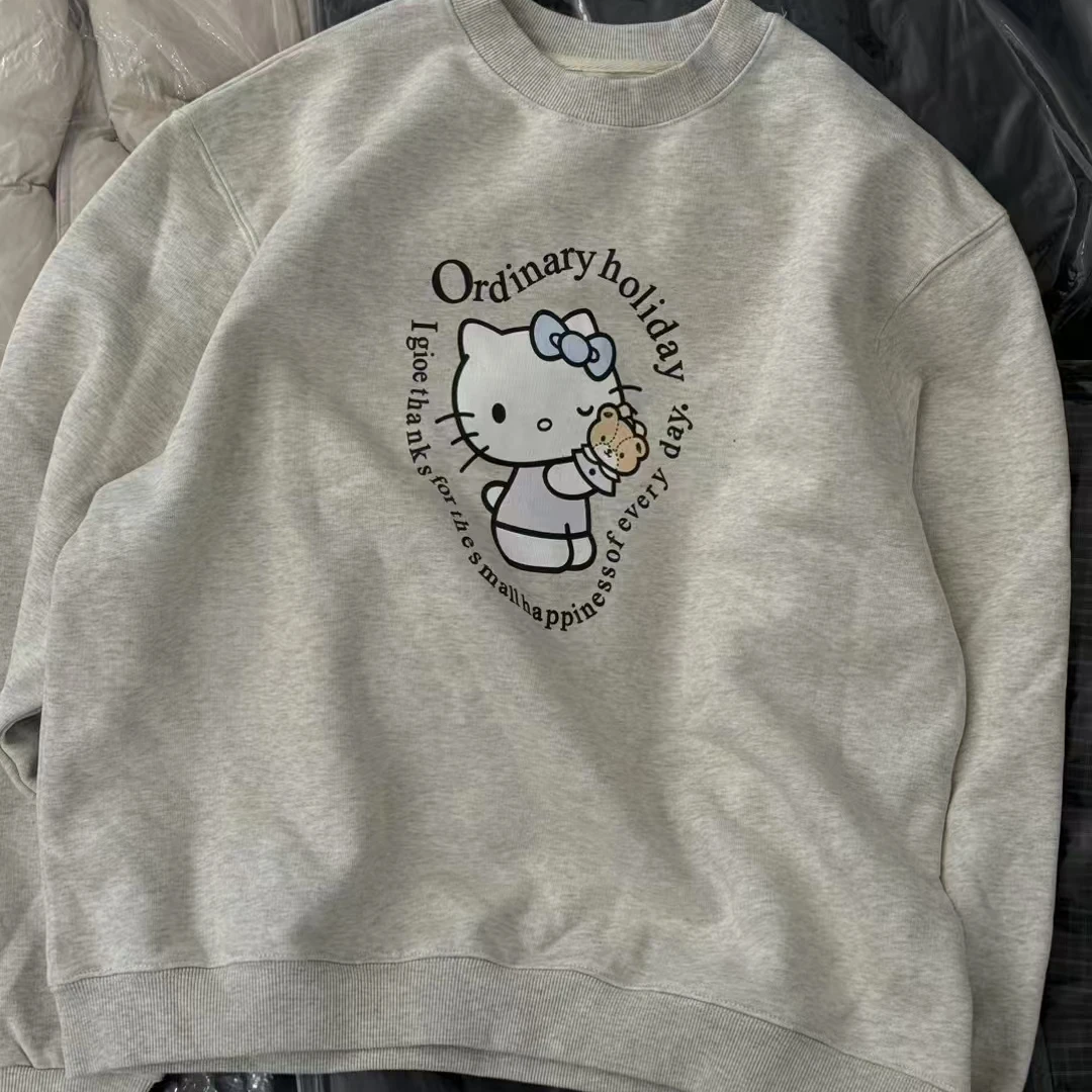 【原歌】春款100棉圆领套头Kt猫咪减龄百搭加厚卫衣YG393