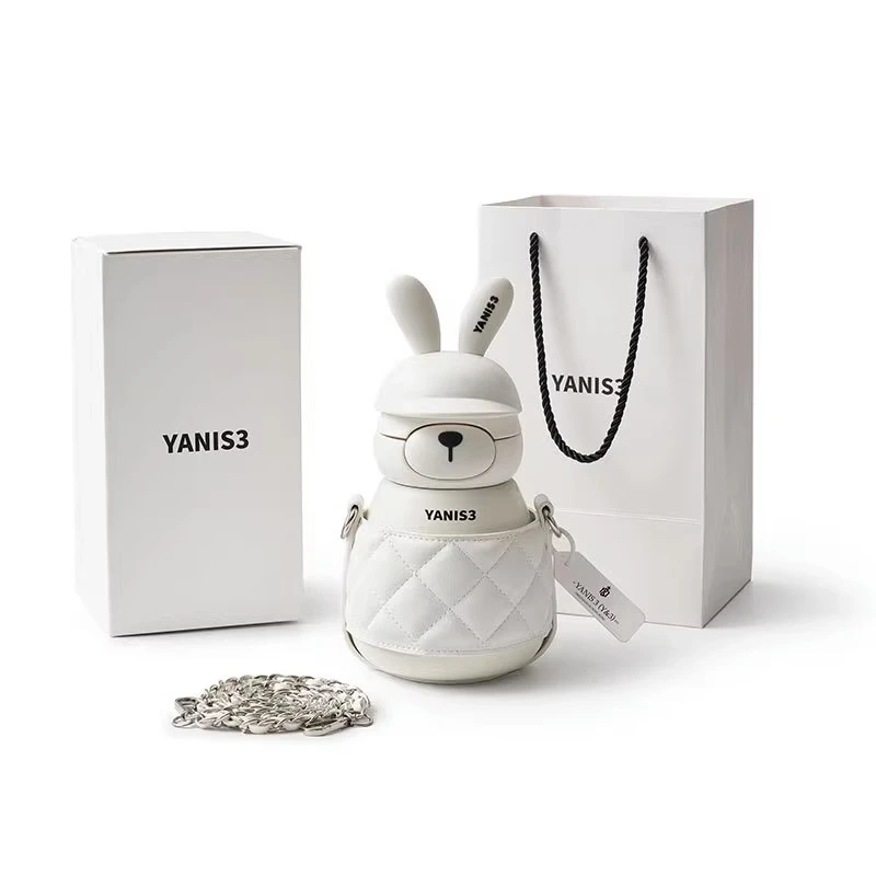 yanis3保温杯可可兔熊儿童可爱高颜值男女送礼物大肚吸管杯水杯子