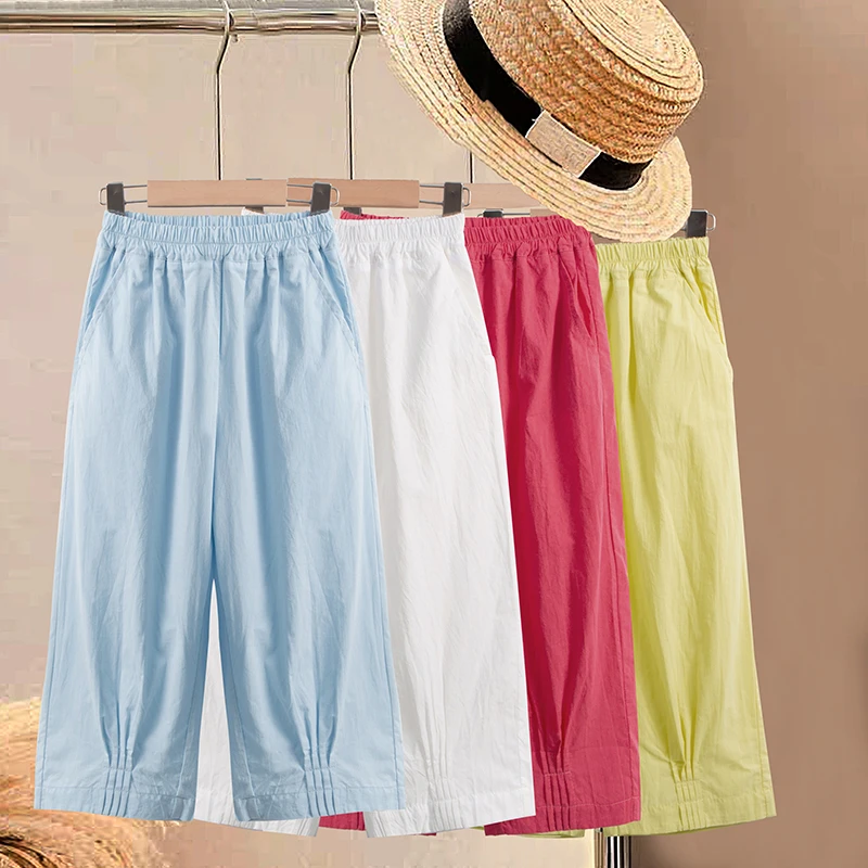 女童夏季休闲裤2024新款洋气中大童女孩纯棉九分裤宽松宝宝防蚊裤