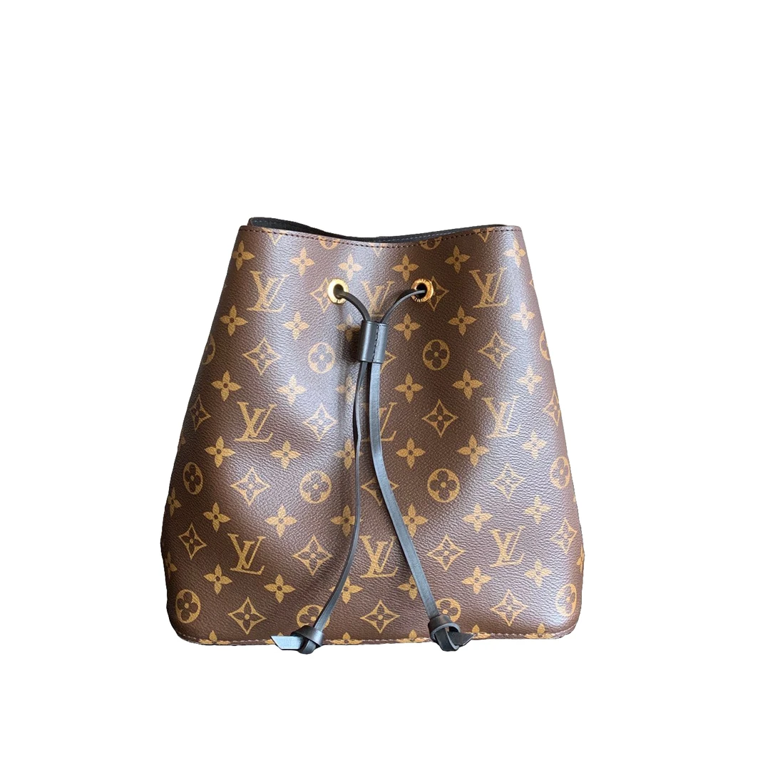 95新 LV lv 老花黑水桶斜挎包97新jm4115