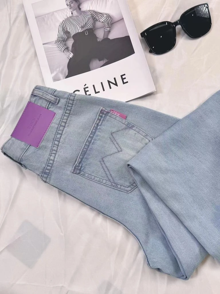 1020#【100%莱赛尔+当天发货】薄款阔腿牛仔裤女高腰显瘦感宽松直筒