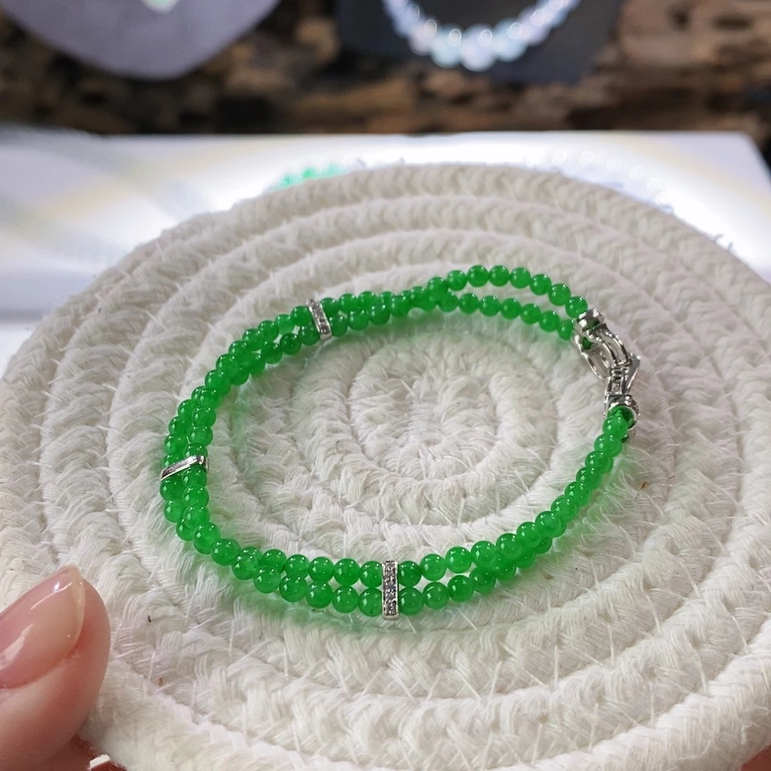 翡翠手链18K金镶嵌手链