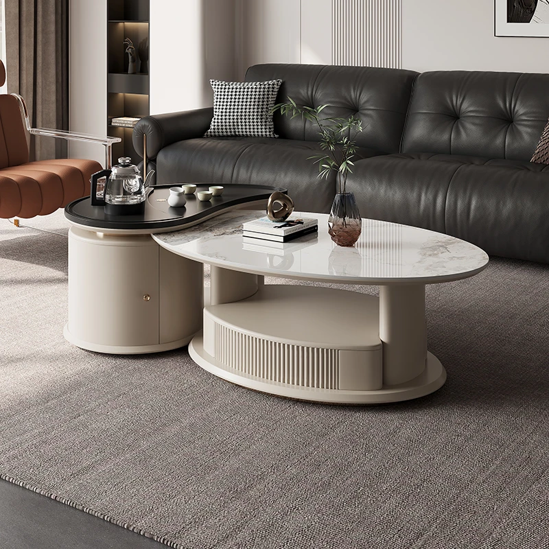 GNS（水滴茶几）现代意式极简轻奢小户型岩板茶几