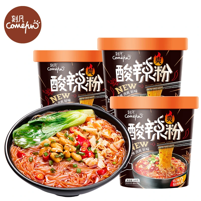 刻凡酸辣粉夜宵白领冲泡速食105g*4桶酸爽鲜香麻辣爽口美味