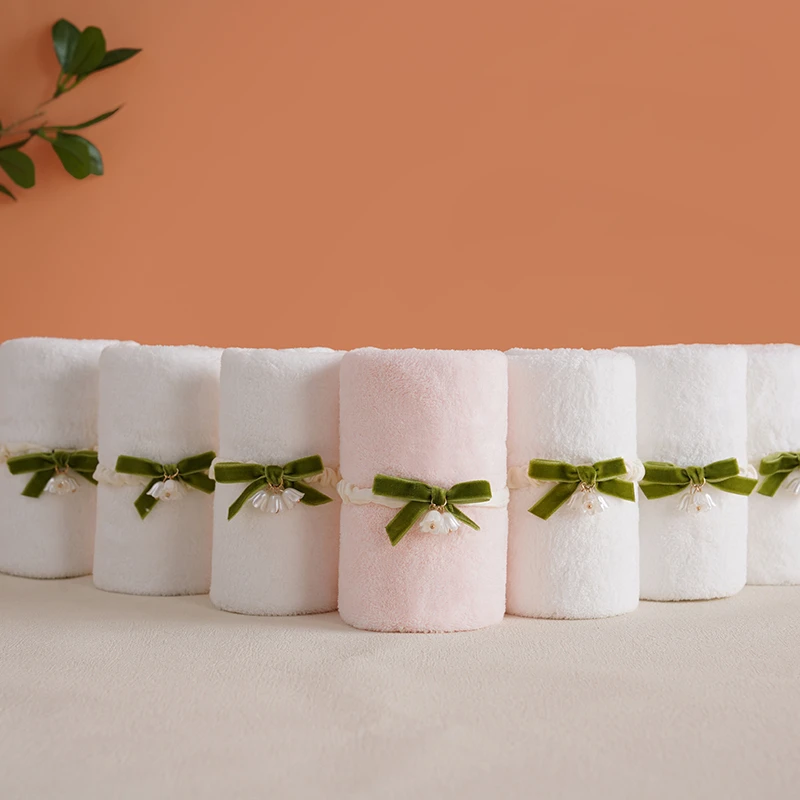 铃兰花朵郁金香珊瑚绒礼品毛巾婚庆店庆节庆伴手礼方巾毛巾帕子