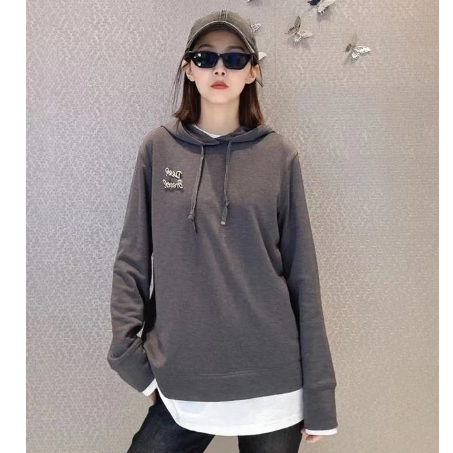 GIRDEAR/哥弟简约带帽通勤百搭套头长袖纯色打底连帽卫衣1300918