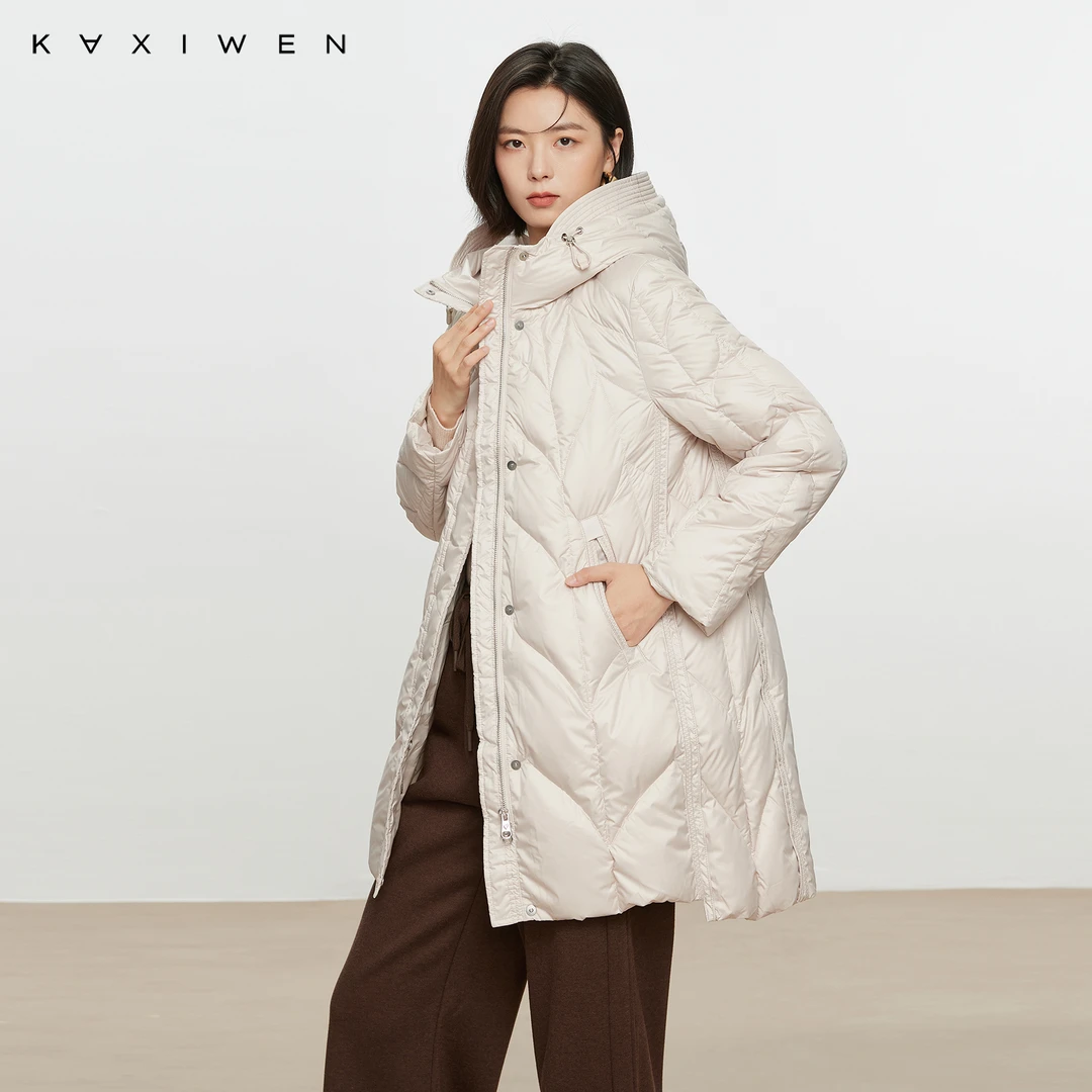 【爆款直降】气质泡芙轻暖羽绒服冬季新款连帽宽松长外套X10AYS8618