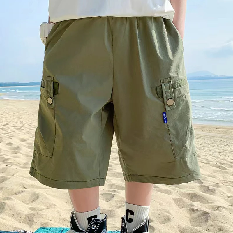 【夏款清货】小黄鸭童装纯棉2025裤子儿童工装裤休闲运动五分短裤