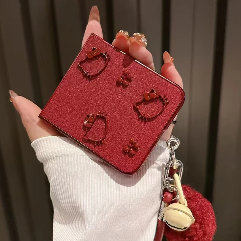 红色KT适用华为pocket2折叠屏手机壳小米mixflip/三星zflip6/oppo