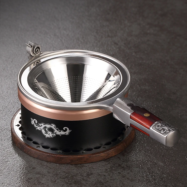 茶漏网大马士革钢茶滤器创意功夫茶具配件茶隔茶叶过滤网高档家用