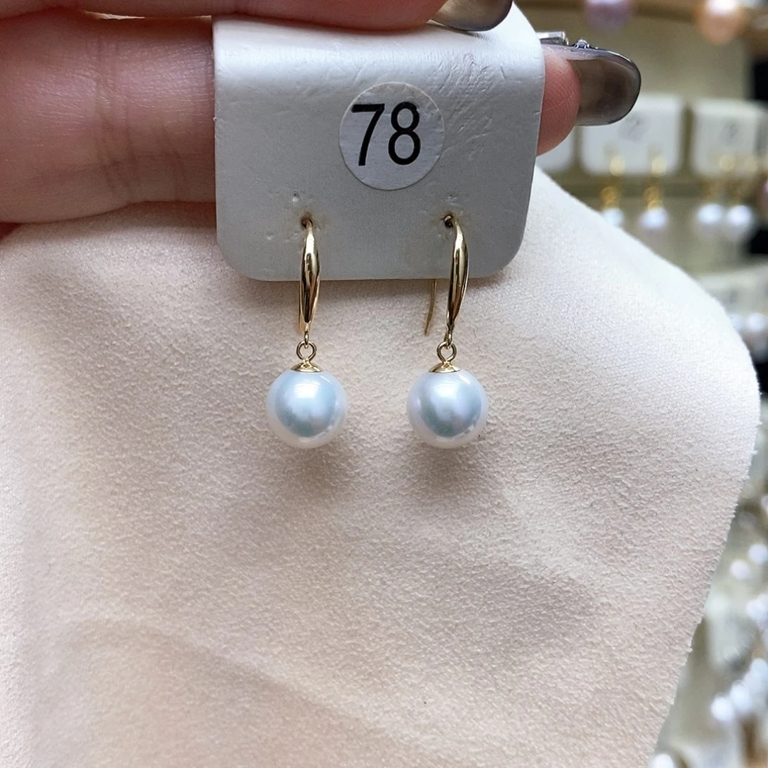 淡水珍珠耳饰18K金镶嵌
