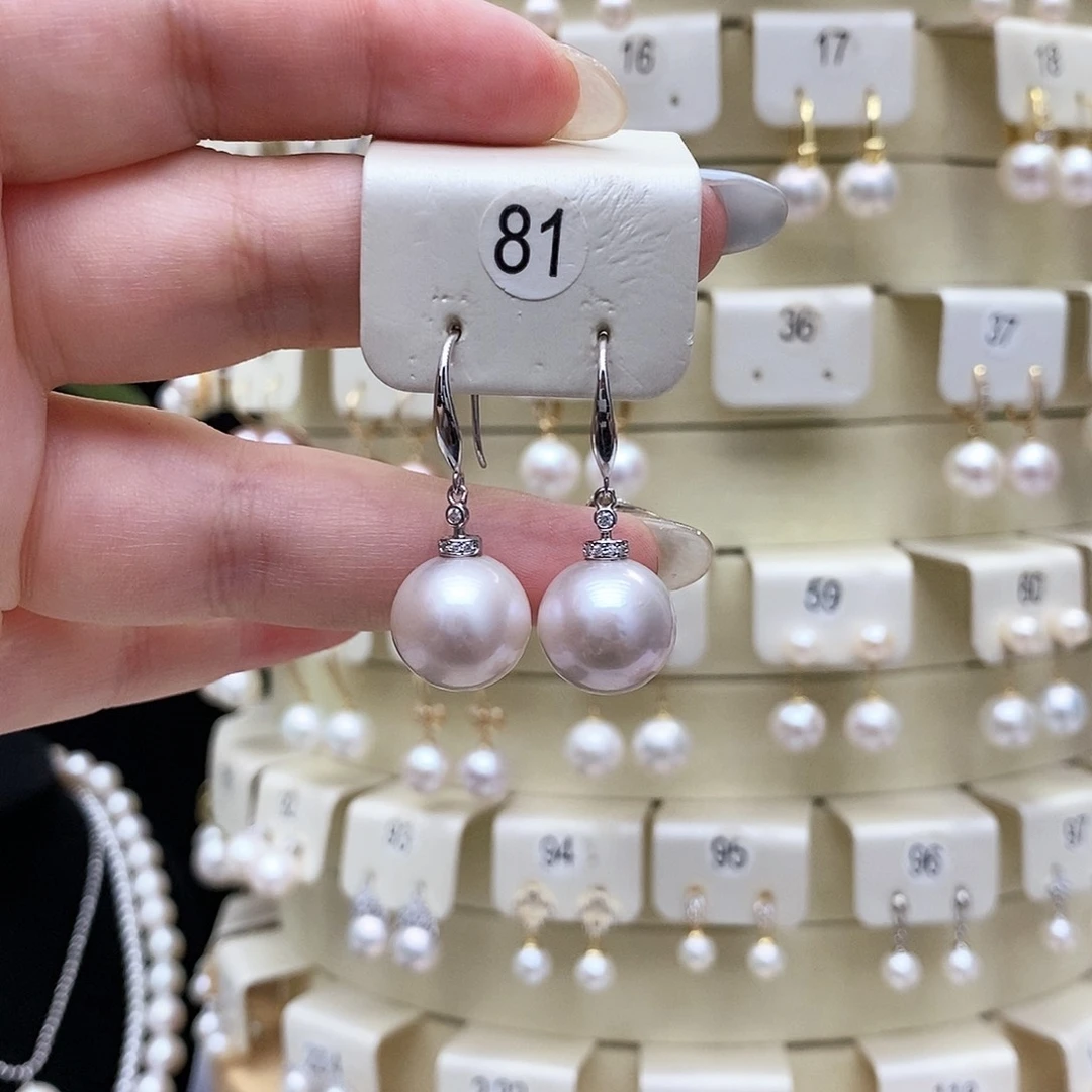 淡水珍珠耳饰银S925镶嵌