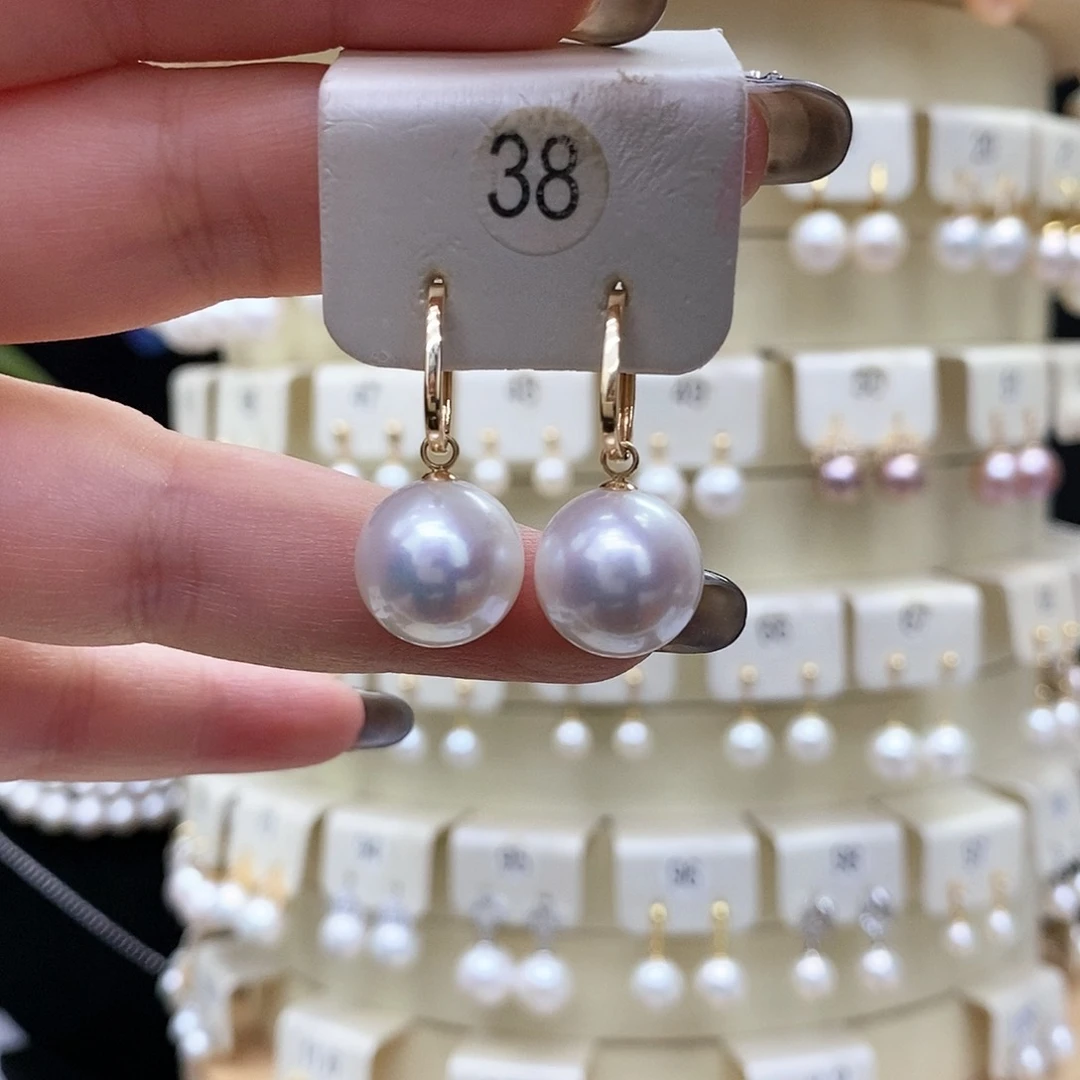 淡水珍珠耳饰18K金镶嵌