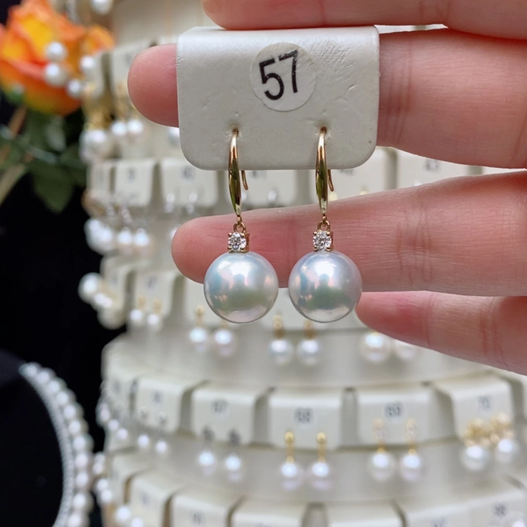 【闪购商品】淡水珍珠耳饰18K金镶嵌