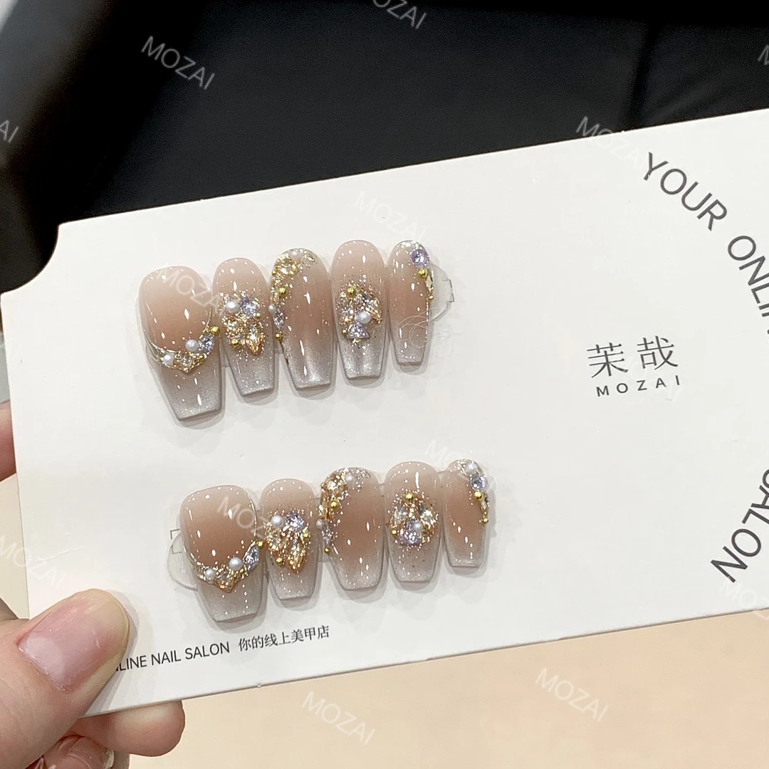 茉哉安妮【伦敦街角】纯手工定制美甲可拆卸穿戴甲A3178