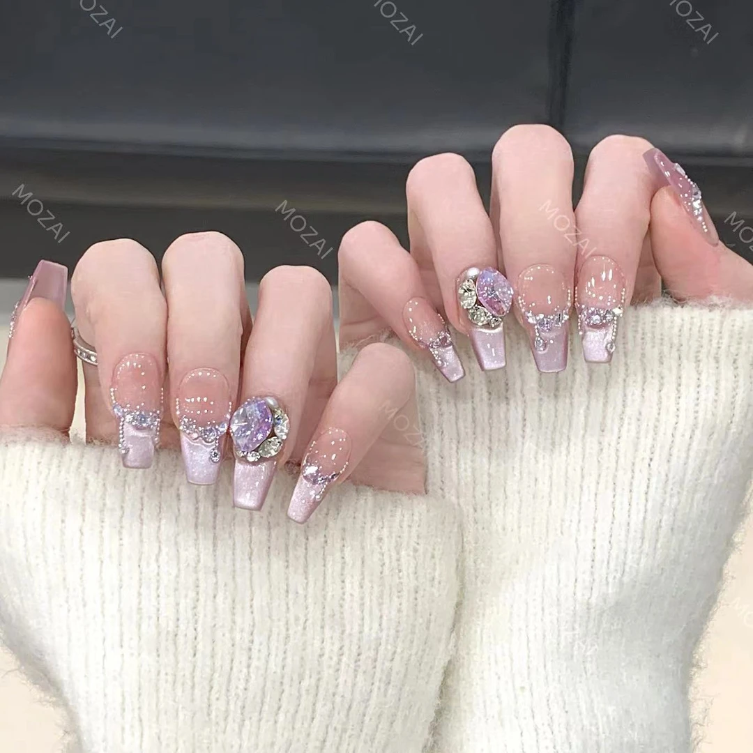 茉哉安妮【诗情画意】纯手工定制美甲拆卸穿戴甲A3130
