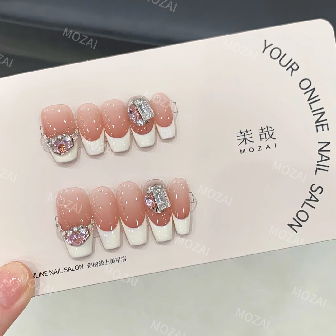 茉哉安妮高定【施家全华/一盏月】纯手工定制美甲拆卸穿戴甲A3180