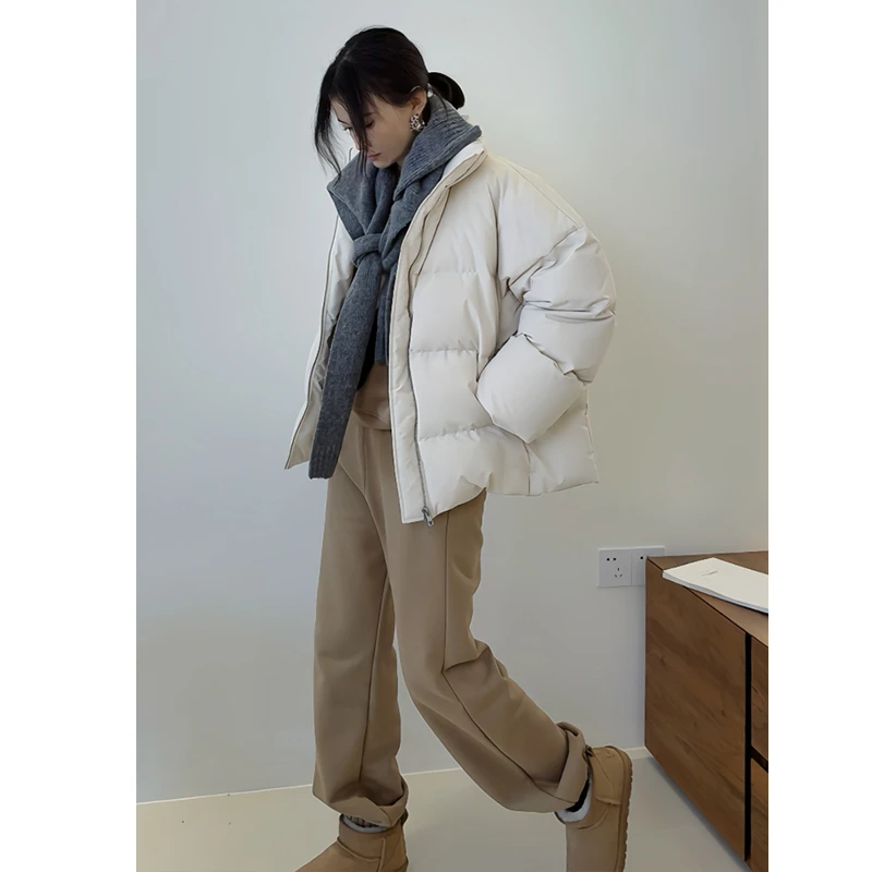 立领纯色极简面包服