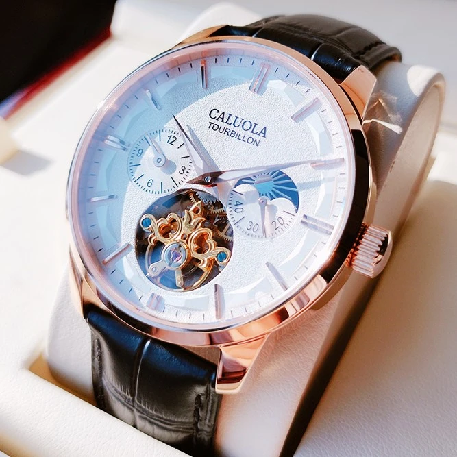 卡罗莱官方直播正品牌高端腕表男士手表全自动机械表防水皮带蝴蝶