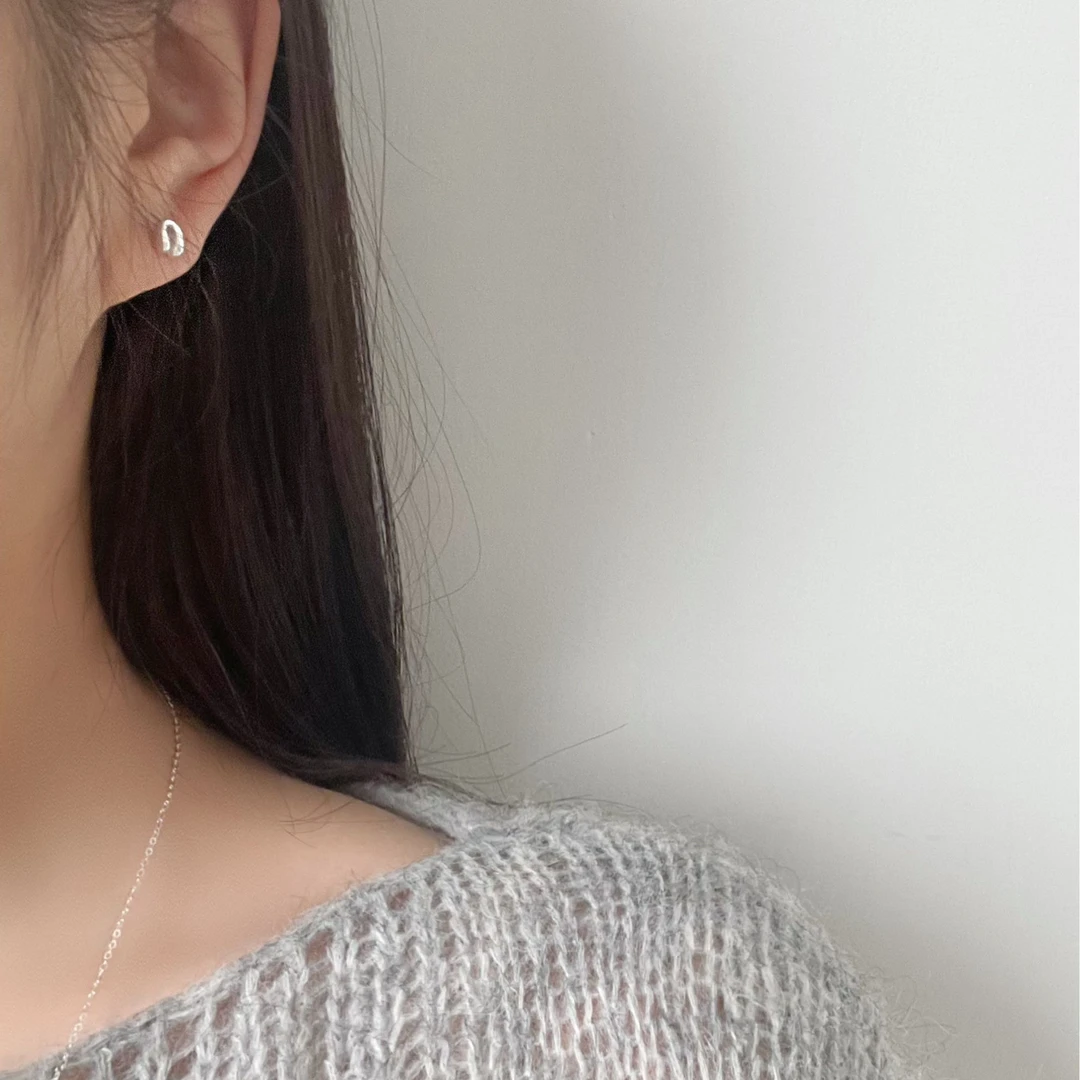925银耳饰 韩ins时尚百搭气质简约 小拱门耳钉小众精致小巧冷淡风