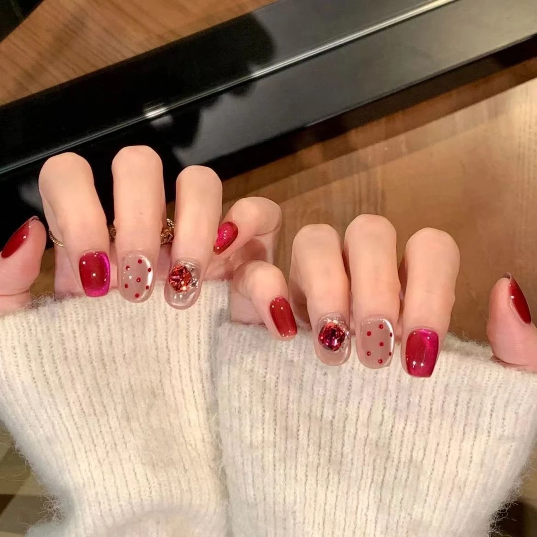 D8新款穿戴美甲碎钻爆闪显白百搭可拆卸美甲贴片