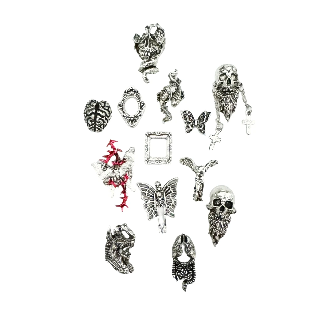 11号—原创设计小众风格美甲饰品暗黑哥特新中式甜酷辣妹个性重工。