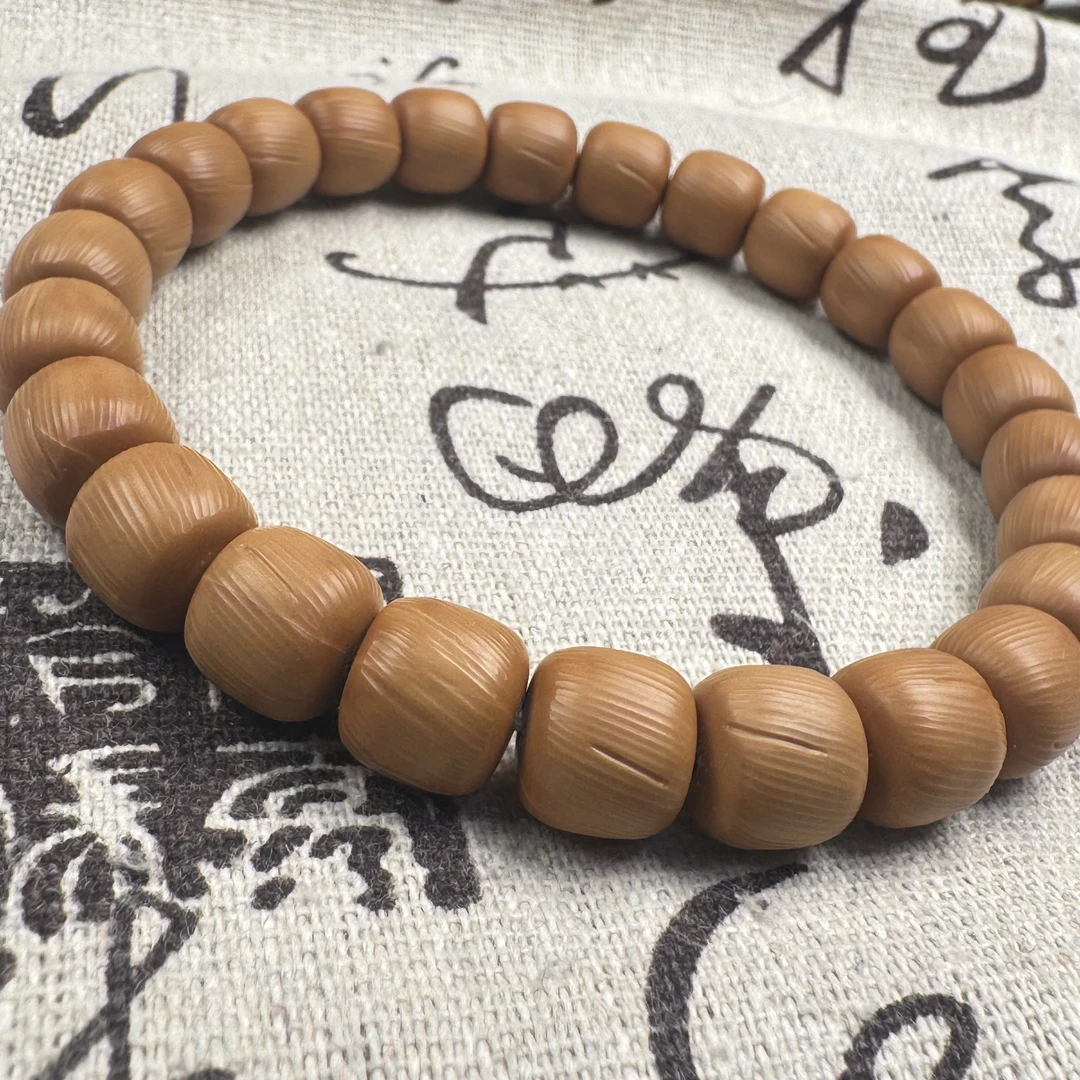 【藏年文玩】纯手工精工千刃云痕雕刻猴头手串