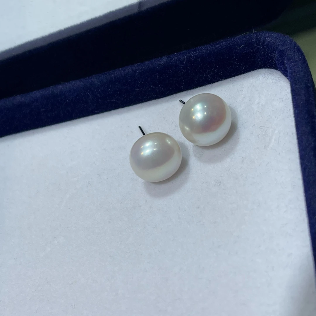 【专属】8-9mm/天然珍珠耳钉/百搭经典/时尚/大方/S925银
