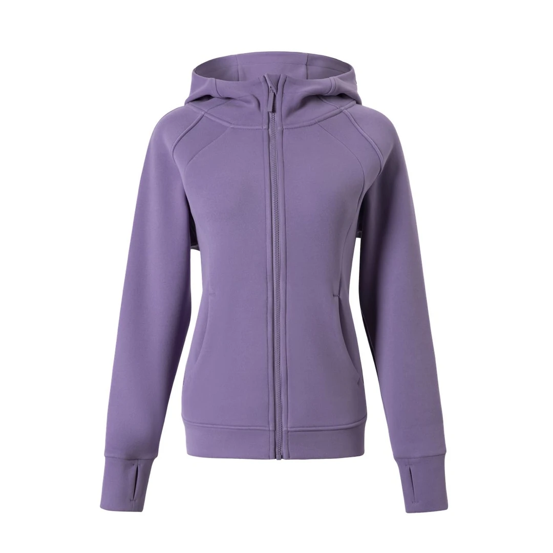 防风瘦身软壳衣时尚运动健身女士休闲长袖连帽加厚外套