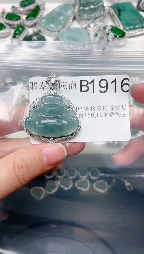 【闪购商品】翡翠颈饰未镶嵌赠皮绳1916