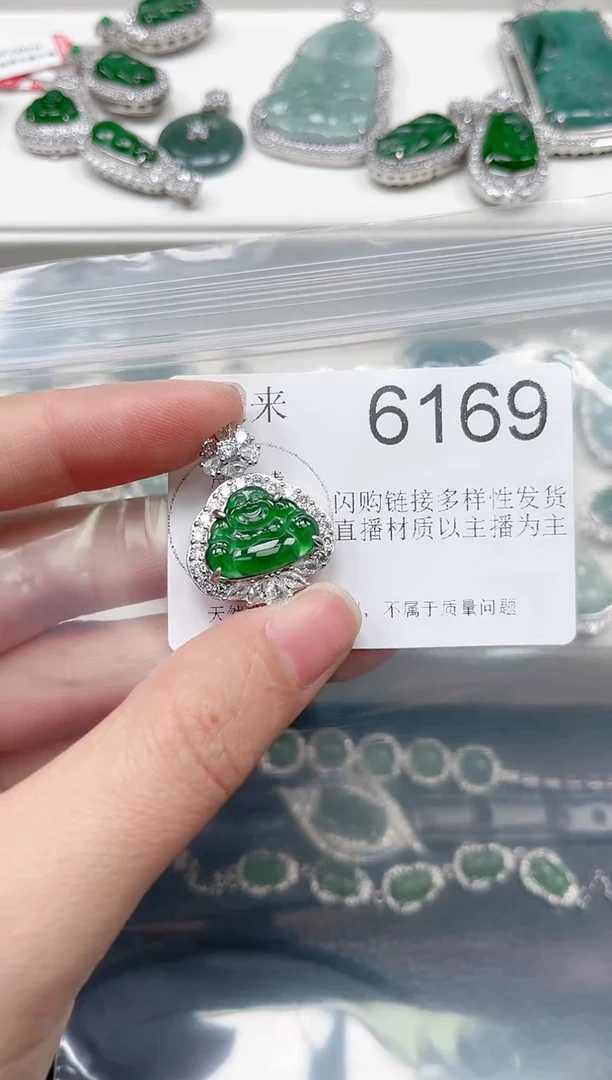 【闪购商品】翡翠颈饰未镶嵌赠皮绳6169