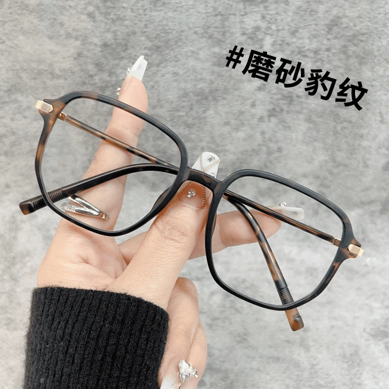 复古豹纹防蓝光眼镜女可配度数近视专业配镜素颜大框女式眼睛镜框